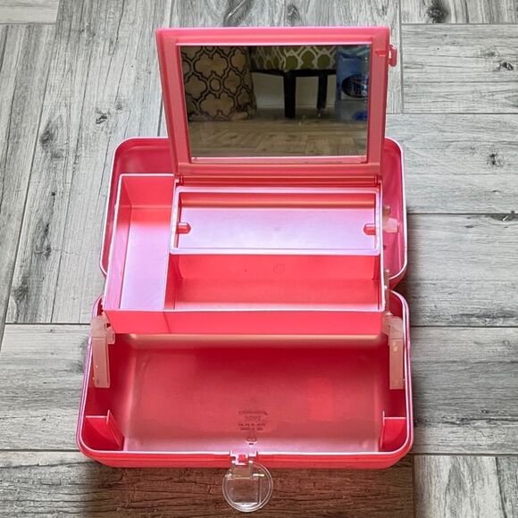 Caboodles Pink Makeup Organizer with Mirror - Picture 1 of 10